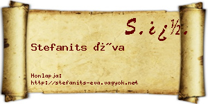 Stefanits Éva névjegykártya