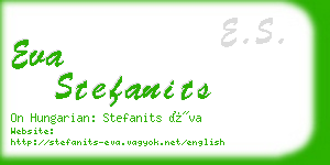 eva stefanits business card